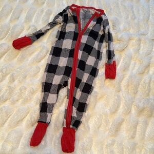 Little Sleepies Buffalo Plaid holiday zippy